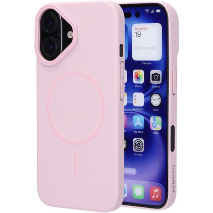 Mobiparts Slim Line Coque iPhone 16 MagSafe Coque arrière Rigide - Blush Pink
