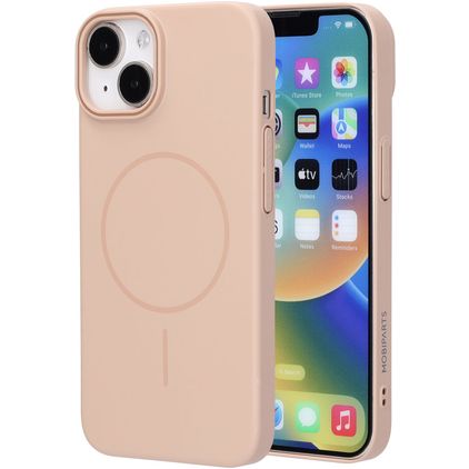 Mobiparts Slim Line iPhone 14 MagSafe Plastique rigide Coque arrière - Dune Sand