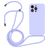 Mobigear Lanyard iPhone 14 Pro Max Coque avec cordon en Silicone - Violet