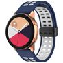 Mobigear Sport Plus Mag Bracelet Silicone Smartwatch Fermeture magnétique - Connexion universelle de 22 mm - Blanc / Dark Blue