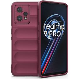 Mobigear Bumpy Coque Realme 9 Pro Plus Coque arrière en TPU Souple - Bordeaux