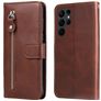 Mobigear Zipper Housse Samsung Galaxy S23 Ultra Etui Porte-Monnaie - Marron