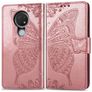 Mobigear Butterfly Housse Nokia 7.2 Etui Porte-Monnaie - Rose doré