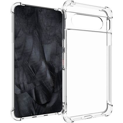 Mobigear Cushion Coque Transparente Google Pixel 8 Pro Coque arrière en TPU Souple Anti-Chocs - Transparent