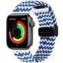 Mobigear Braided Mag Bracelet Nylon Apple Watch Fermeture magnétique - 42/41/40/38 mm - Blanc / Bleu