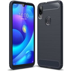 Mobigear Brushed Slim Coque Xiaomi Mi Play Coque arrière en TPU Souple - Bleu Marin