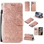 Mobigear Flowers Housse iPhone 12 Etui Porte-Monnaie - Rose doré