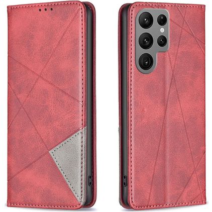 Mobigear Rhombus Slim Housse Samsung Galaxy S23 Ultra Etui - Rouge