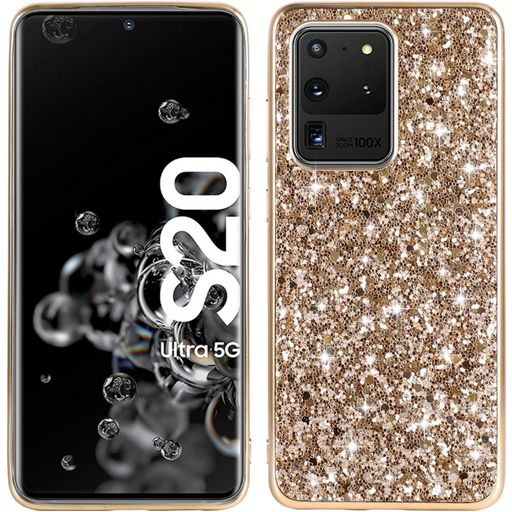 Mobigear Glitter Coque Samsung Galaxy S20 Ultra Coque arrière Rigide - Or
