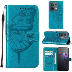 Mobigear Butterfly Housse OPPO Reno 8 5G Etui Porte-Monnaie - Bleu
