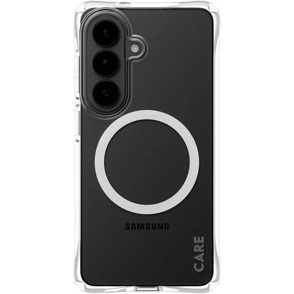 CARE by PanzerGlass Fashionable Coque Transparente Samsung Galaxy S26 MagSafe Coque arrière en Silicone - Transparent