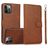 Mobigear Wallet Housse iPhone 16 Pro Max Etui avec Coque Détachable Porte-Monnaie - Marron