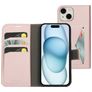 Mobiparts Classic Wallet Housse iPhone 15 Etui Porte-Monnaie - Rose