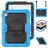 Mobigear SureGrip Xtreme Coque iPad 10 (2022) Coque arrière en Plastique rigide,Silicone + Bandoulière + Support Amovible - Noir / Bleu