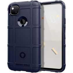 Mobigear Rugged Shield Google Pixel 4a TPU souple Coque arrière Antichoc - Bleu