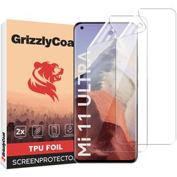GrizzlyCoat Xiaomi Mi 11 Ultra Hydrogel TPU Protection d'écran - Compatible coque + Cadre de pose (Lot de 2)