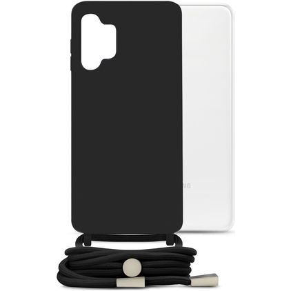 Mobilize Lanyard Gelly Samsung Galaxy A13 4G Coque avec cordon en TPU Souple - Noir