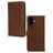 Mobilize Wallet iPhone 16 Cuir véritable Étui Portefeuille - Marron