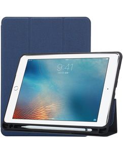 Mobigear Tri-Fold Gel Coque iPad Pro 10.5 Pouces (2017) Etui en TPU,Similicuir + Porte-crayon - Bleu