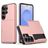 Mobigear Card Coque Samsung Galaxy S26 Ultra Coque arrière Rigide Anti-Chocs avec Porte-Cartes - Rose doré