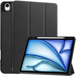 Mobigear Tri-Fold Coque iPad Air 13 Pouces (2026) Etui + Porte-crayon - Noir