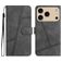 Mobigear Stitch Housse iPhone 17 Pro Etui Porte-Monnaie - Gris