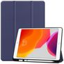 Mobigear Tri-Fold Gel Coque iPad 8 (2020) Etui en TPU,Similicuir + Porte-crayon - Dark Blue