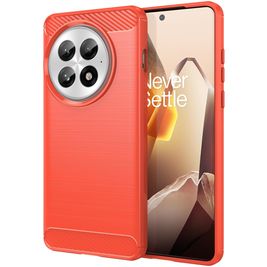 Mobigear Brushed Slim Coque OnePlus 13 Coque arrière en TPU Souple - Rouge