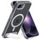 Mobiparts Hardcover Coque Transparente iPhone 16e MagSafe Coque arrière Rigide avec Support Amovible - Transparent