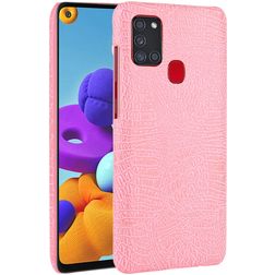 Mobigear Croco Coque Samsung Galaxy A21s Coque arrière - Rose