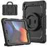 Mobigear RingGuard Coque iPad 9 (2021) Coque arrière en Plastique rigide,Silicone + Support Amovible - Noir