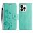 Mobigear Flowers Housse iPhone 16 Pro Max Etui Porte-Monnaie - Vert