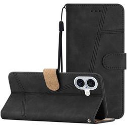 Mobigear Stitch Housse iPhone 17 Etui Porte-Monnaie - Noir