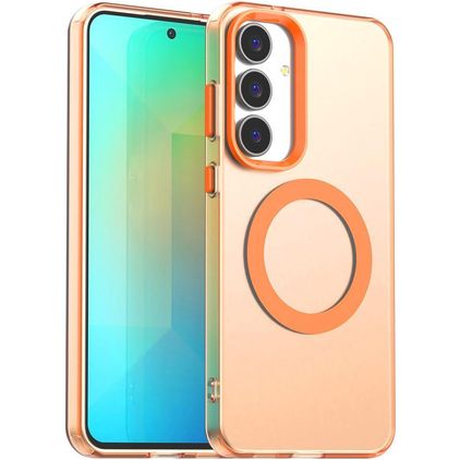 Mobigear Shockproof Samsung Galaxy S25 FE MagSafe Plastique rigide Coque arrière - Orange