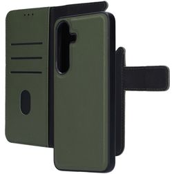 Mobiparts Housse Samsung Galaxy S25 Etui avec Coque Détachable en Cuir Véritable Porte-Monnaie - Vert