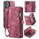 Caseme 008 Housse iPhone 16 Etui avec Coque Détachable Porte-Monnaie - Rouge