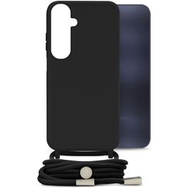 Mobilize Lanyard Gelly Samsung Galaxy A25 Coque avec cordon en TPU Souple - Noir