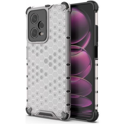 Mobigear Honeycomb POCO X5 Pro Plastique rigide Coque arrière Antichoc - Blanc
