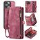 Caseme 008 Housse iPhone 16 Pro Max Etui avec Coque Détachable Porte-Monnaie - Rouge