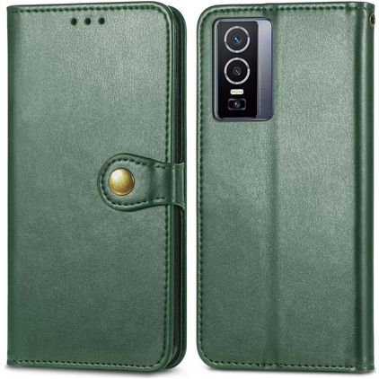 Mobigear Snap Button Vivo Y76 Étui Portefeuille - Vert
