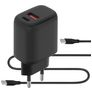Mobiparts - Double USB / USB-C Chargeur USB-C 1 mètre Power Delivery 20W 3A - Noir