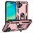 Mobigear Armor Ring Coque iPhone 17 Coque arrière Rigide Anti-Chocs avec Anneau-Support - Rose doré