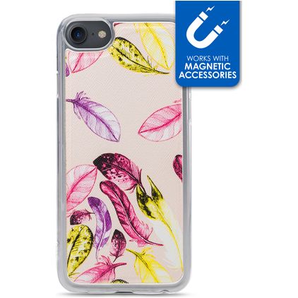 My Style Magneta Coque iPhone 8 Coque arrière en TPU Souple - Feathers
