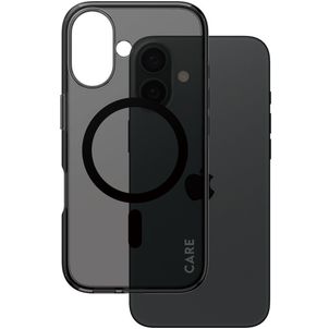 CARE by PanzerGlass Flagship Coque iPhone 16 MagSafe Coque arrière Rigide - Transparent / Noir
