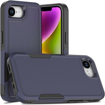 Mobigear Heavy Armor Coque iPhone 16e Coque arrière Rigide Anti-Chocs - Dark Blue