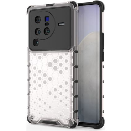 Mobigear Honeycomb Coque Vivo X80 Pro Coque arrière Rigide Anti-Chocs - Blanc