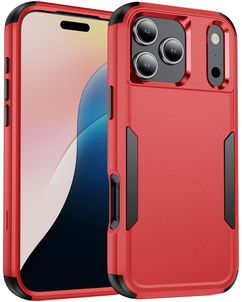 Mobigear Ultra Tough iPhone 18 Pro Plastique rigide Coque arrière Antichoc - Rouge