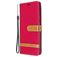 Mobigear Fabric Housse Samsung Galaxy A21 Etui en Tissu Porte-Monnaie - Rouge