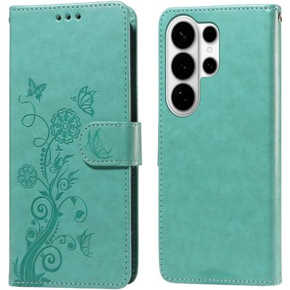 Mobigear Flowers Housse Samsung Galaxy S26 Ultra Etui Porte-Monnaie - Vert