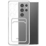 Mobilize Gelly Card Coque Transparente Samsung Galaxy S23 Ultra Coque arrière en TPU Souple avec Porte-Cartes - Transparent